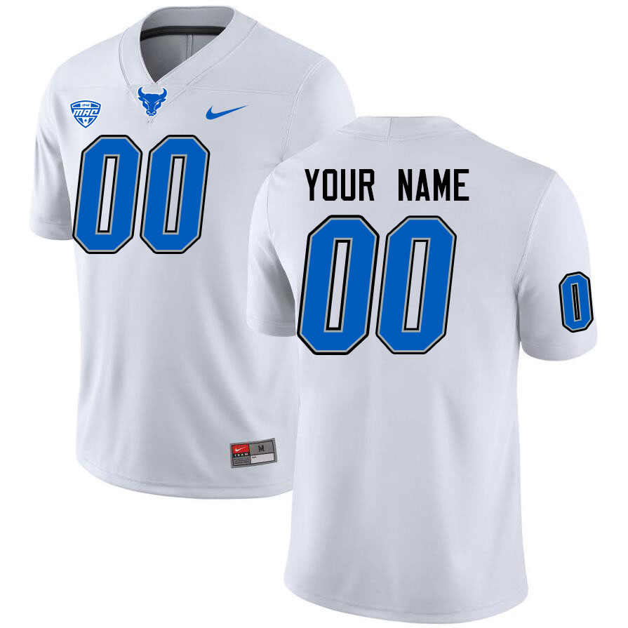 Custom Buffalo Bulls Name And Number Football Jersey-White